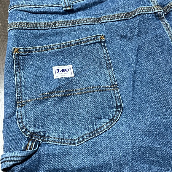 New- Lee Big&Tall 46 Jean Carpenter Shorts Original Stone Wash, Stretch - Picture 12 of 13